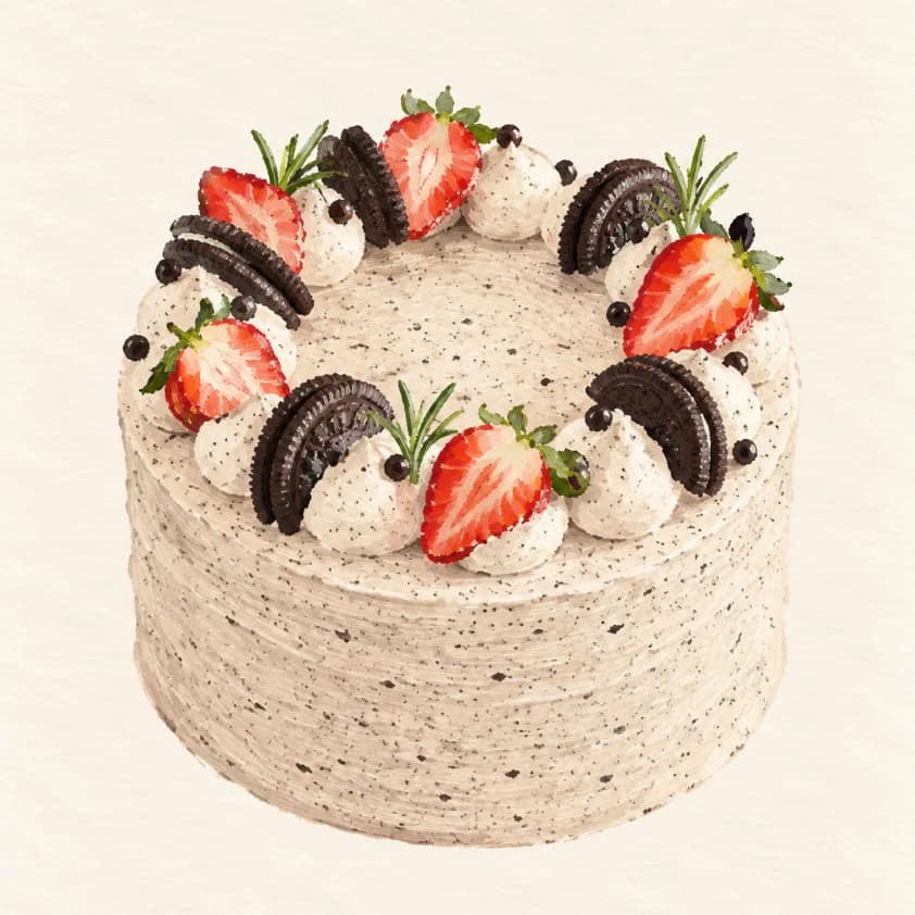 Chocolate Oreo Chiffon with Salted Cream — illustration from the Yohaku Sweets menu