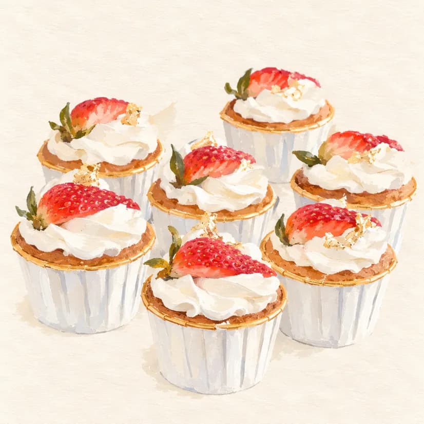 Cup Cake — illustration from the Yohaku Sweets menu