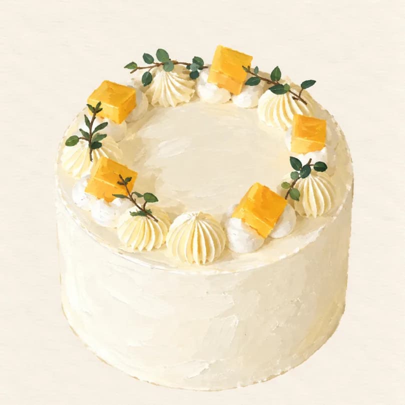 Mango Chiffon — illustration from the Yohaku Sweets menu