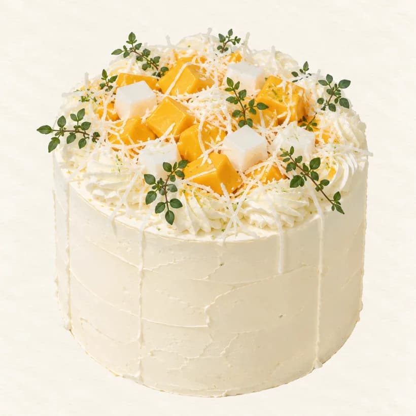Pandan Mango Coconut — illustration from the Yohaku Sweets menu