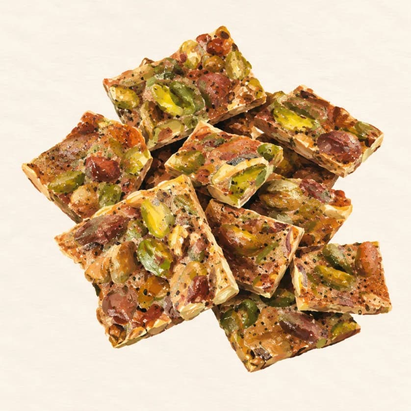 Pistachio Crisps — illustration from the Yohaku Sweets menu