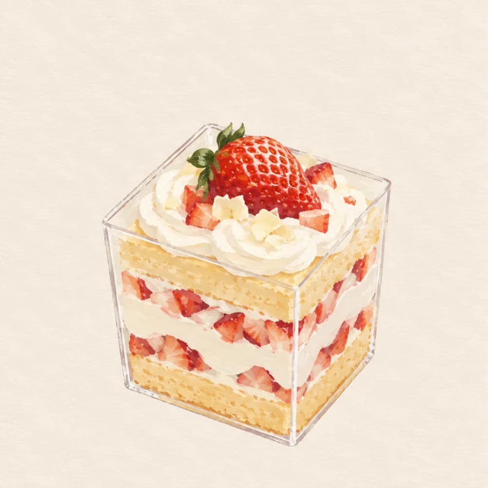 Strawberry Chiffon Cup — illustration from the Yohaku Sweets menu