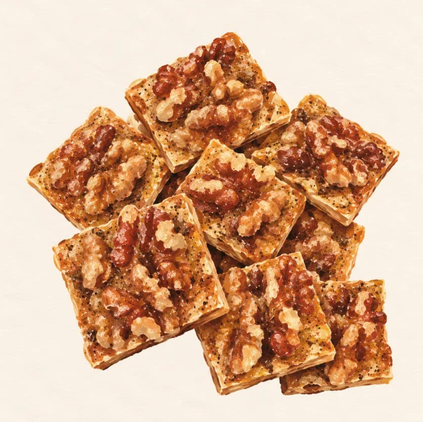 Walnut Crisps — illustration from the Yohaku Sweets menu