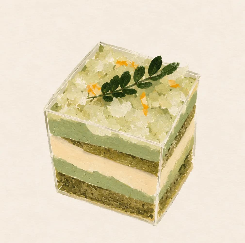 Yuzu Matcha Cup — illustration from the Yohaku Sweets menu